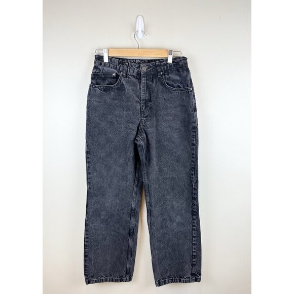 The Ragged Priest Womens high Rise Mom Jeans 28 black charcoal wash Straight Cut - Picture 1 of 14